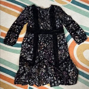 Moulinette Soeurs Floral Dress with peekaboo lace trim throughout